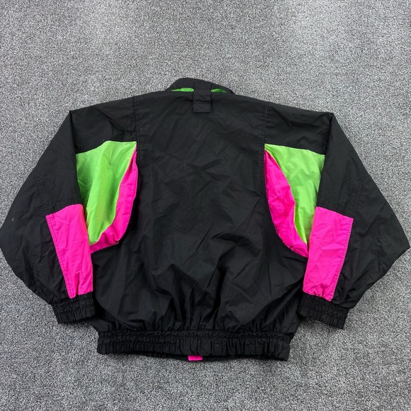 Vintage Indianapolis Motor Speedway Racing Jacket Mens XL Neon Black Auto Cars - Picture 5 of 6